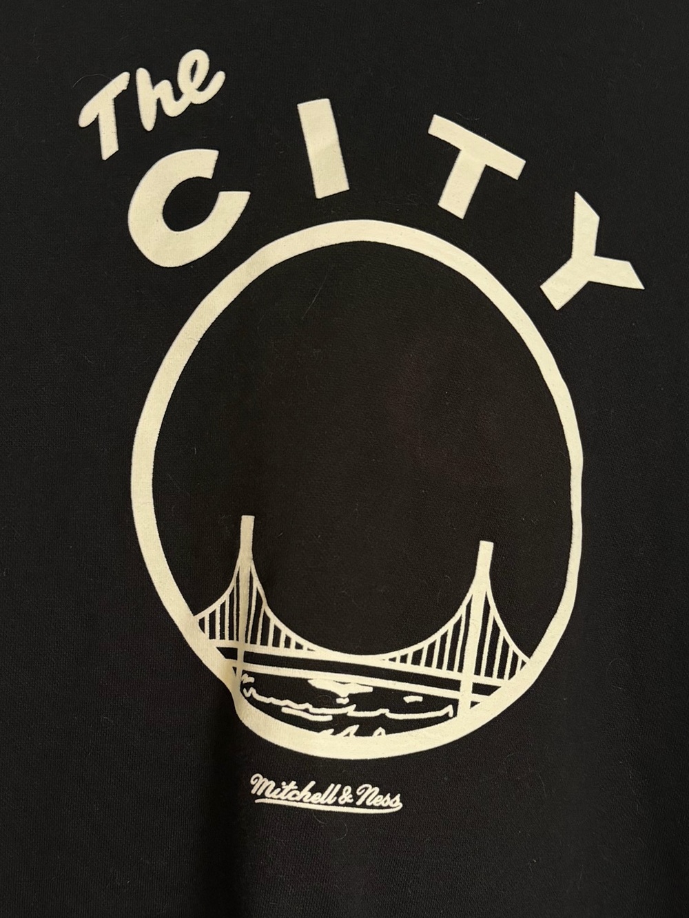 Mitchell & Ness Golden State Warriors The City Black Pullover Hoodie XL - Picture 3 of 6
